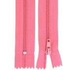 Fermoar spiralat nedetașabil cu atoblocare, lungime 10 cm, culoare roz